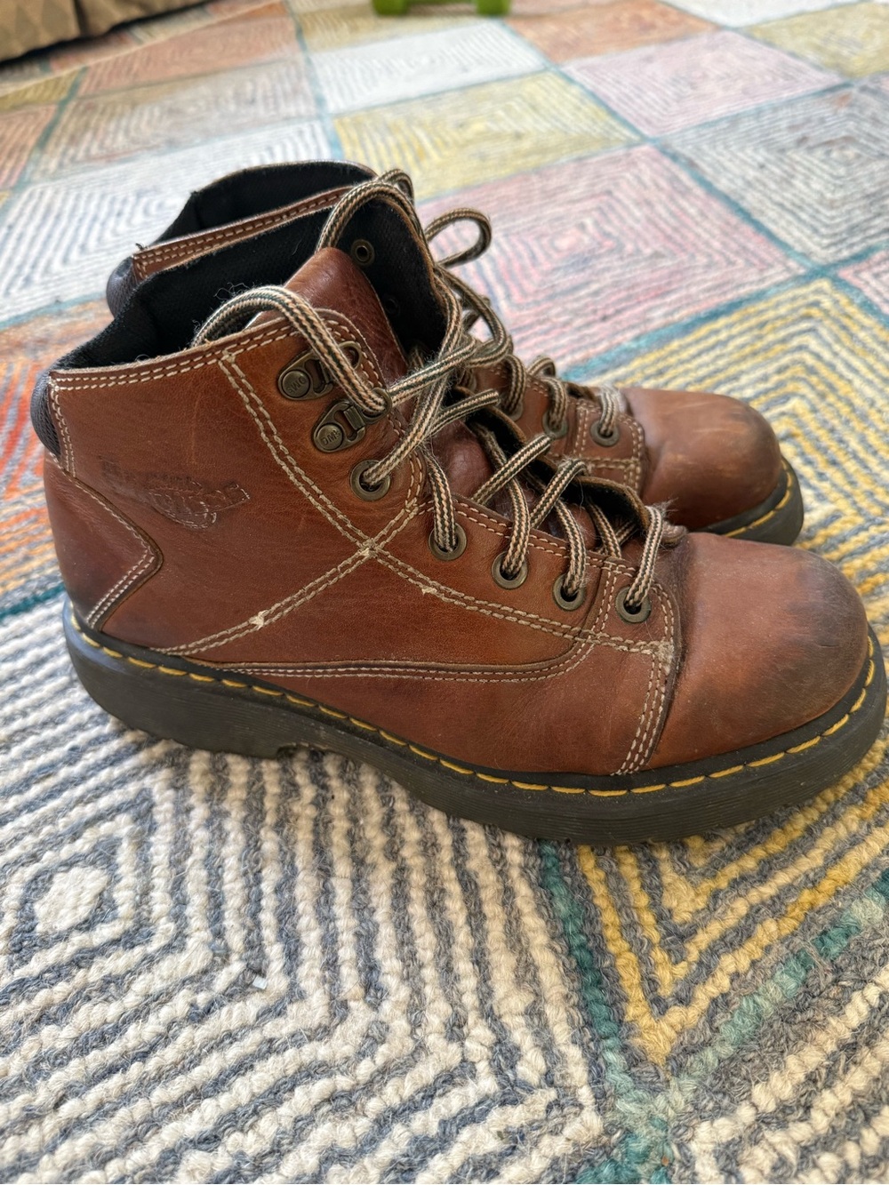 Vintage Dr. Martens Brown Leather Lace-Up Work Boots